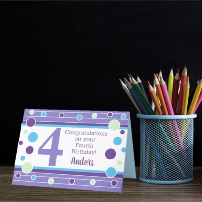 Fourth Birthday Personalized Card! Card (Creator Uploaded)