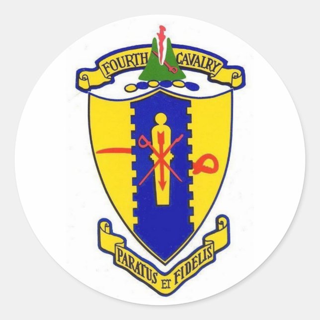 Fourth Cavalry Classic Round Sticker (Front)