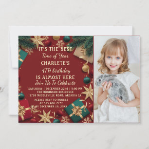  fourth Christmas Birthday Party photo  Invitation