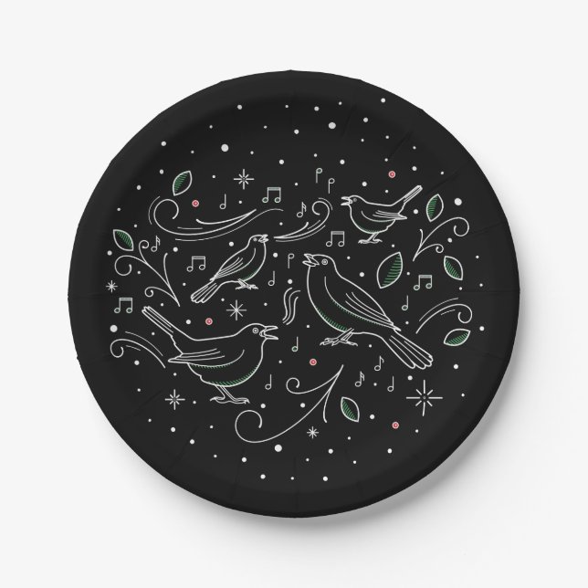 Fourth Day of Christmas 7" Paper Plates (Front)
