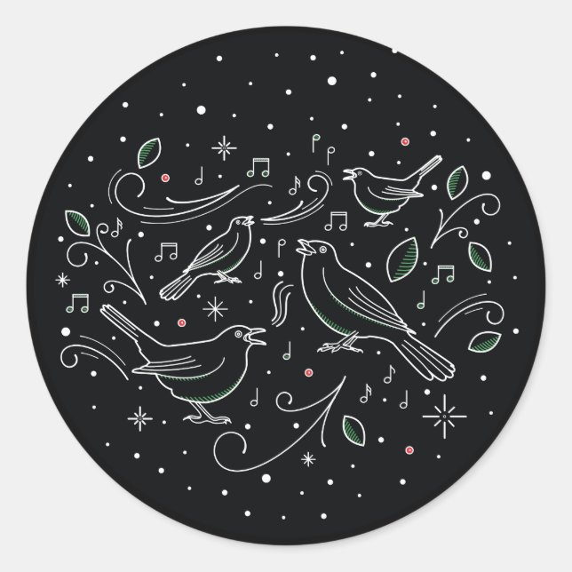 FOURTH DAY OF CHRISTMAS / Christmas Stickers (Front)