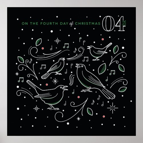 Fourth Day of Christmas Poster 24x24