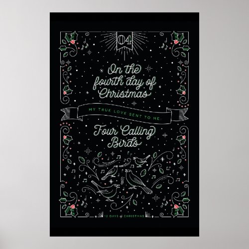 Fourth Day of Christmas Poster 24x36