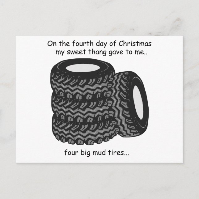 Fourth Day Redneck Christmas Holiday Postcard (Front)