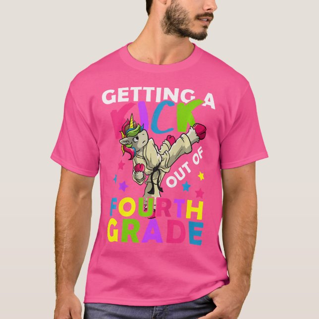 Fourth Grade 4 Taekwondo Girl Back To School Marti T-Shirt (Front)