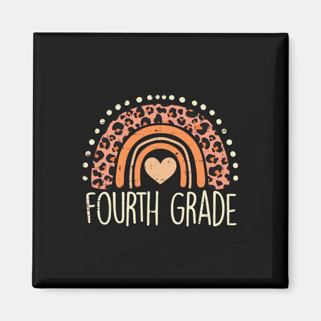 Fourth Grade 4th Rainbow First Day Of School Teach Magnet (Front)