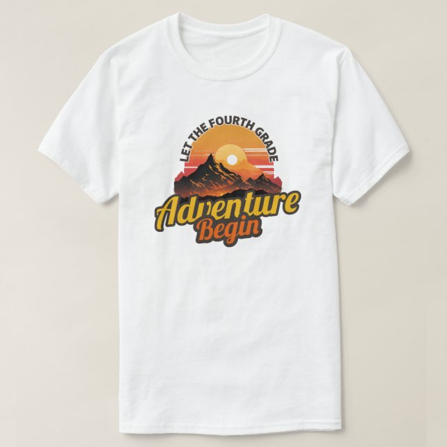 Fourth Grade Adventure | 4th Grade Teacher T-Shirt (Design Front)