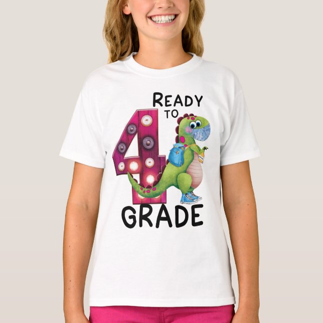 Fourth Grade Dinosaur T-Shirt (Front)