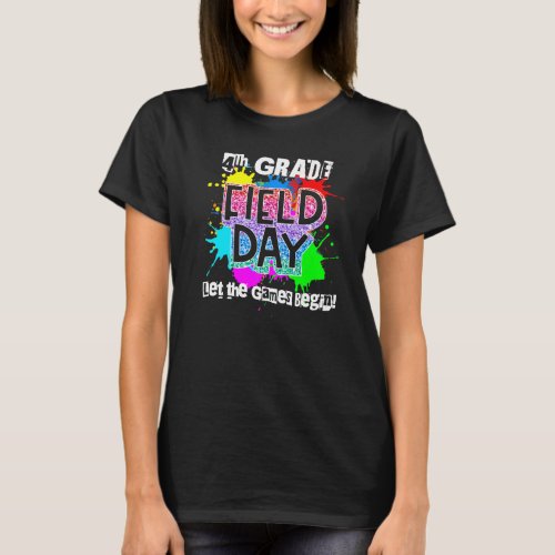 Fourth Grade Field Day Splash Rainbow Color School T_Shirt