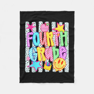 Fourth grade funny back to school happy first day fleece blanket