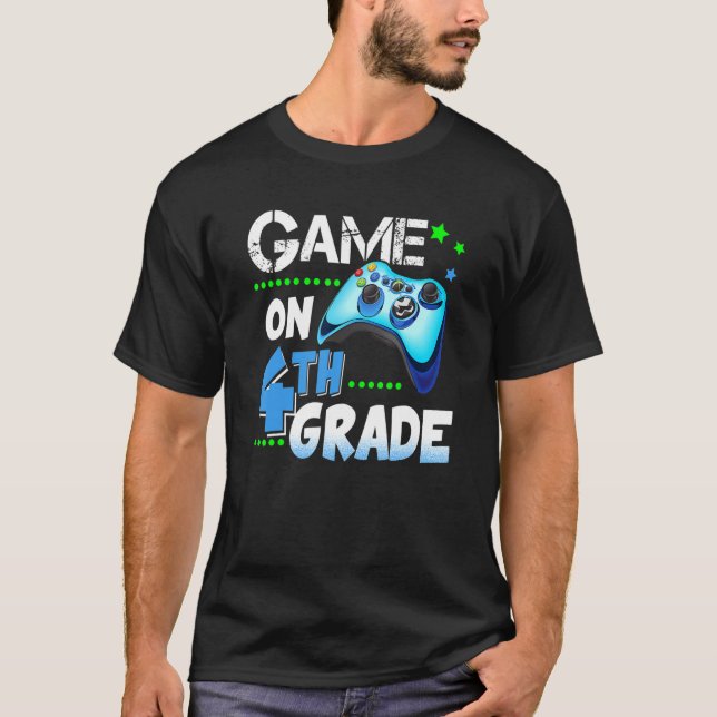 Fourth Grade  Game On 4th Grade Back To School Gam T-Shirt (Front)
