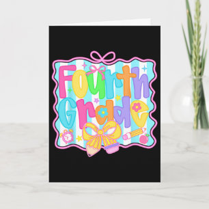 Fourth Grade Girls Ck To School Bow Cute Coquette Card