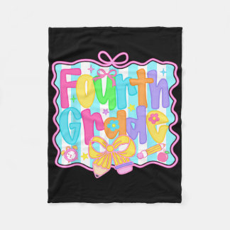 Fourth Grade Girls Ck To School Bow Cute Coquette  Fleece Blanket