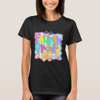 Fourth Grade Girls Ck To School Bow Cute Coquette  T-Shirt
