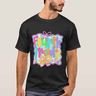 Fourth Grade Girls Ck To School Bow Cute Coquette  T-Shirt