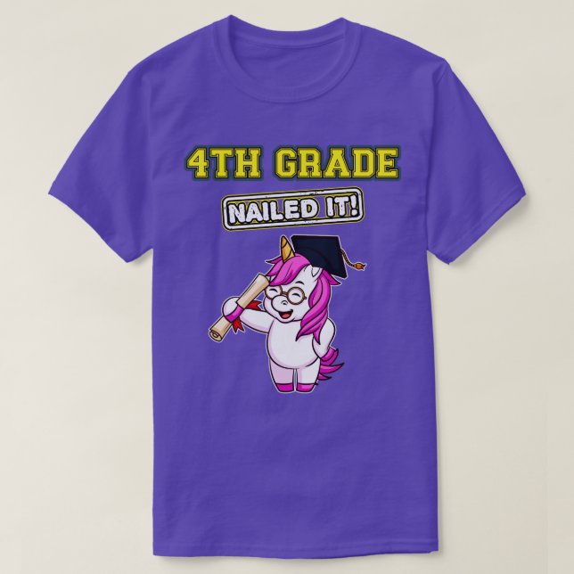 Fourth Grade Nailed It Primary Elementary School 4 T-Shirt (Design Front)