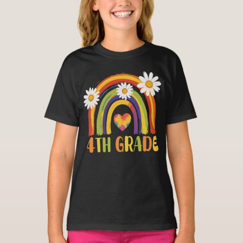 Fourth Grade Rainbow Back to School 4th Grade T_Shirt