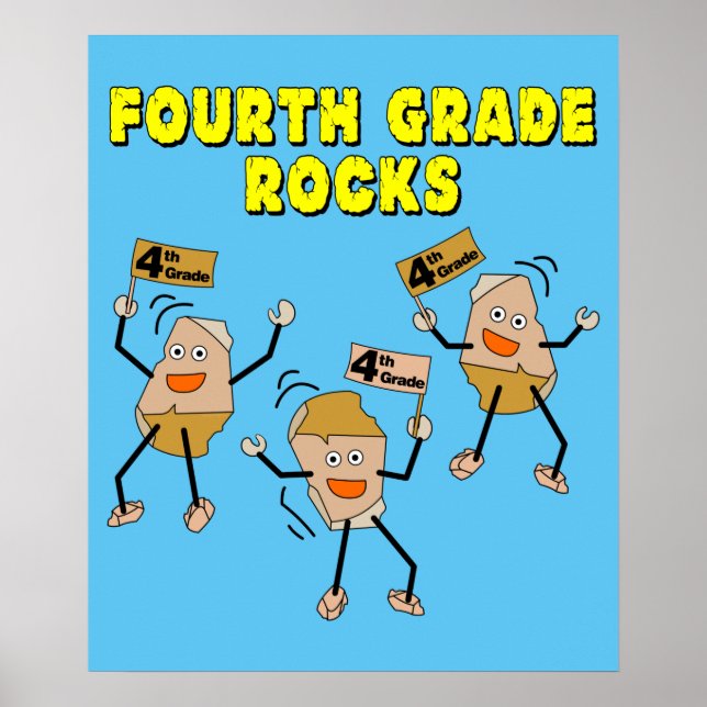 Fourth Grade Rocks Poster (Front)
