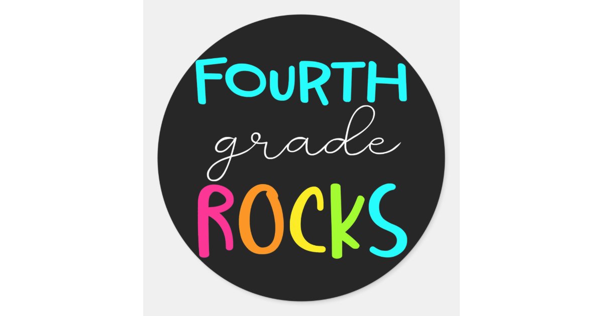 Fourth Grade Rocks Team 4th Grade Teacher Classic Round Sticker