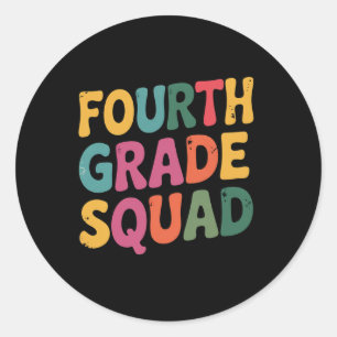 Fourth Grade Squad 4th Teacher Crew Back To School Classic Round Sticker