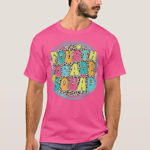 Fourth Grade Squad Back To School Leopard Boys Gir T-Shirt