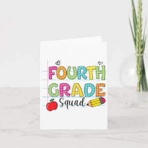 Fourth Grade Squad Byck To School Squad Teacher St Card