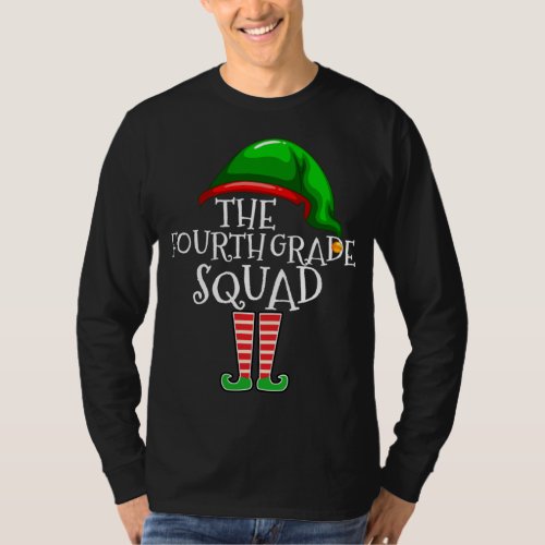 Fourth Grade Squad Elf Matching Christmas Gift Tea T_Shirt