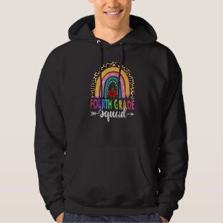 Fourth Grade Squad Rainbow Leopard Teacher Back To Hoodie