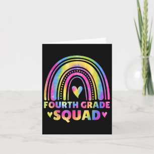 Fourth Grade Squad Teacher Tie Dye Back To School  Card