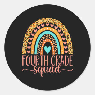 Fourth Grade Squad Team 4th Grade Teacher Back To Classic Round Sticker