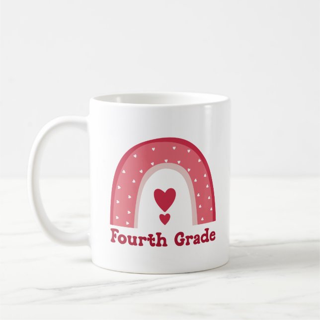 Fourth Grade Teacher | 4th Grade Teacher Rainbow Coffee Mug (Left)