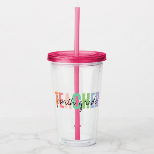 Fourth Grade Teacher Acrylic Tumbler