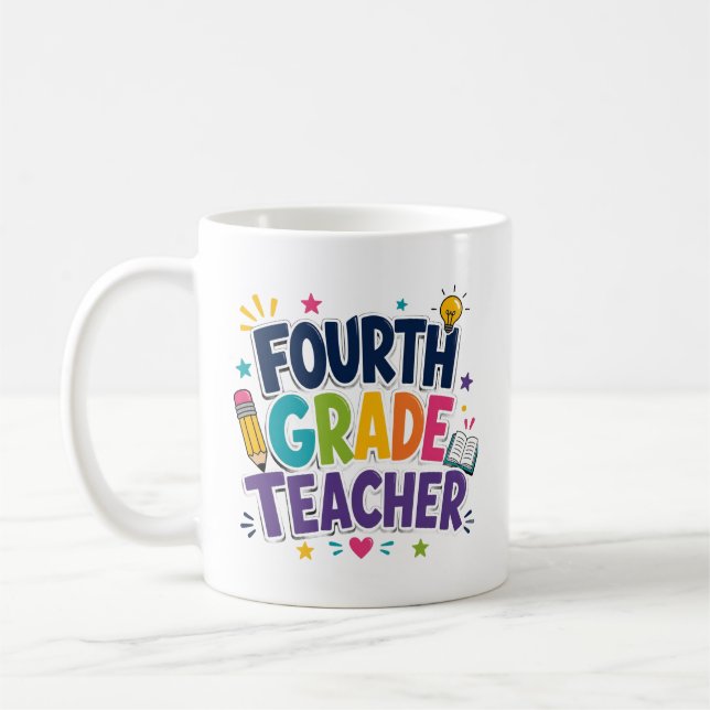 Fourth Grade Teacher Appreciation Gift Coffee Mug (Left)