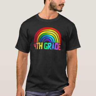 Fourth Grade Teacher Leopard Rainbow 4th Grade Tea T-Shirt