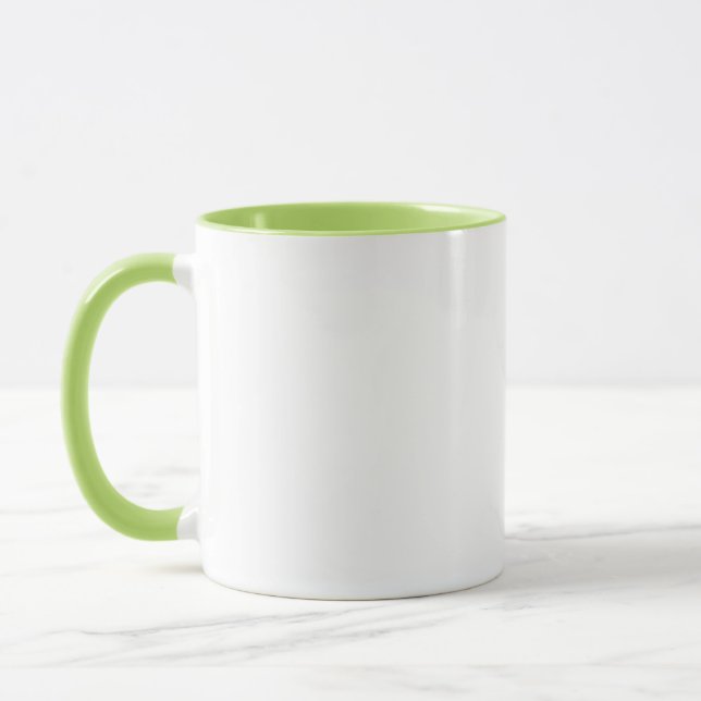 Fourth Grade Teacher Pink and Green Apple Mug (Left)