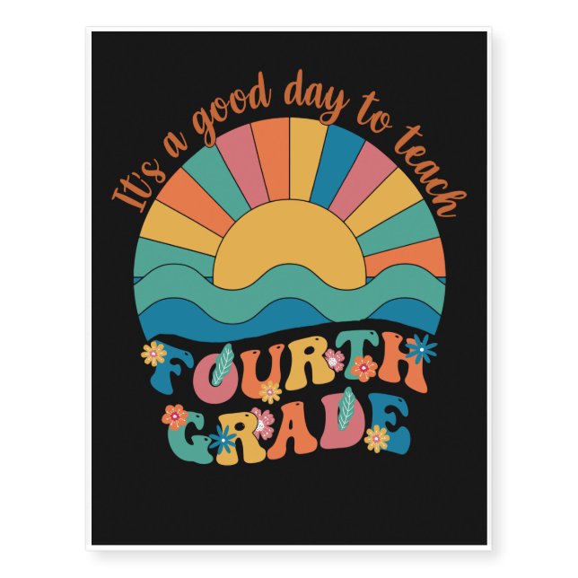 Fourth Grade Teacher Plants Lover Temporary Tattoos (Front)