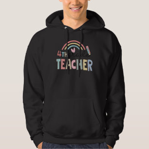 Fourth Grade Teacher Team 4th Grade Squad Rainbow Hoodie