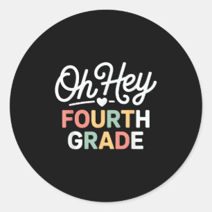 Fourth Grade Teachers Colorful Back To School Desi Classic Round Sticker
