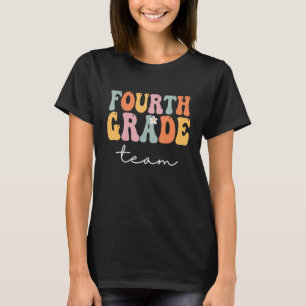Fourth Grade Team Retro Groovy Vintage First Day O T-Shirt