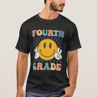 Fourth Grade Team Teachers Boys Girls Retro Smile T-Shirt