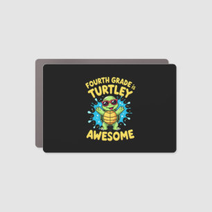 Fourth Grade Turtle-y Awesome First Day of Fourth  Car Magnet