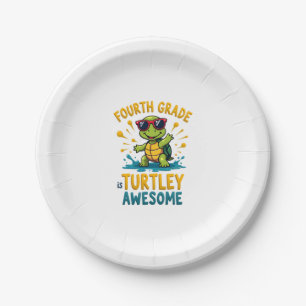 Fourth Grade Turtle-y Awesome First Day of Fourth  Paper Plates