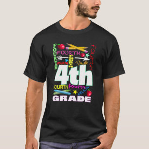 Fourth Grade Typography Back To School Team 4Th Gr T-Shirt