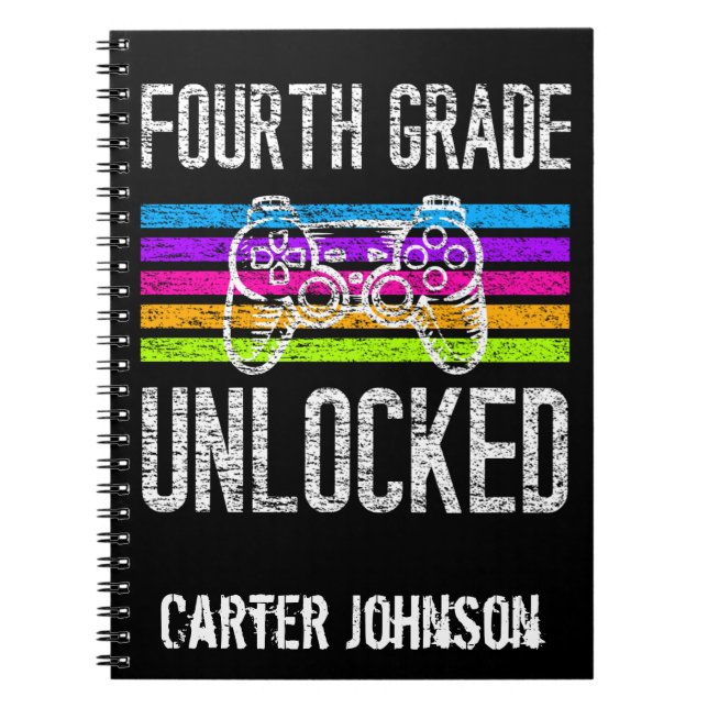 Fourth Grade Unlocked Back to School Personalized  Notebook (Front)