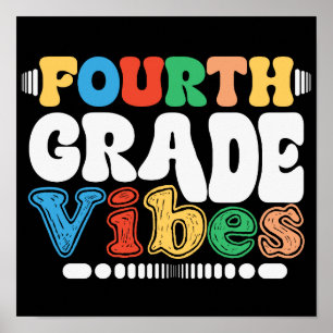 Fourth Grade Vibes 4th Grade Back To School Poster