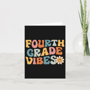 Fourth Grade Vibes - 4th Grade Team Retro 1st Day  Card
