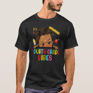 Fourth Grade Vibes African American Kids Boy Back T-Shirt