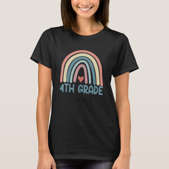 Fourth Grade Vibes Back To School Rainbow Teacher  T-Shirt (Front)