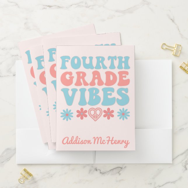 Fourth Grade Vibes - Retro Back To School Pocket Folder (In Situ)
