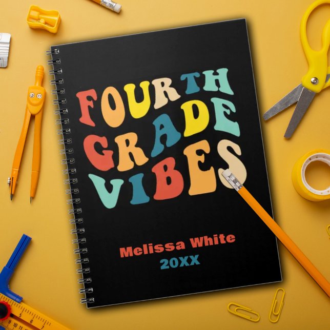 Fourth Grade vibes retro colors back to school Notebook (Creator Uploaded)
